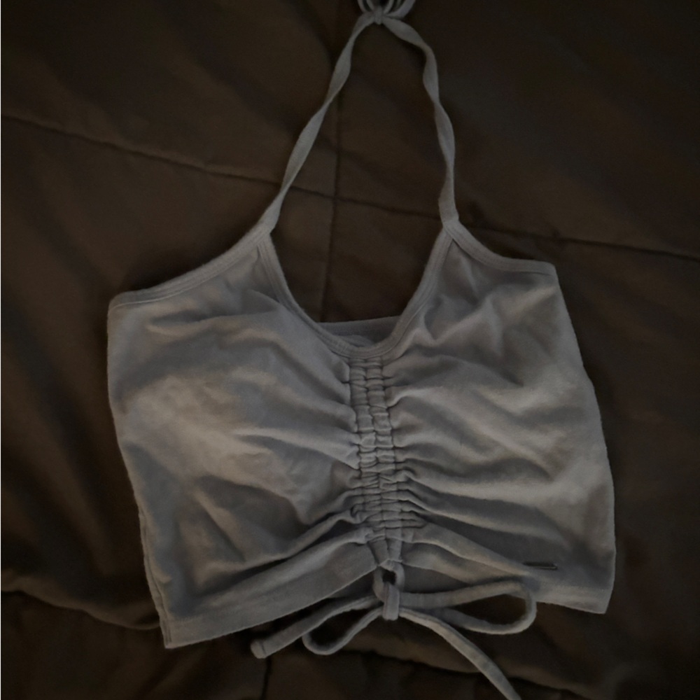 Light Blue Ruched Tank Top